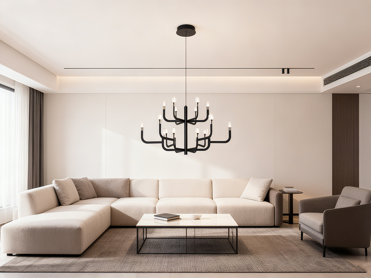 A Dialogue Between Vertical Aesthetics and High-Ceiling Spaces: Kuncanlighting Multi-Layer Candlestick Chandelier (KD1601 Series)